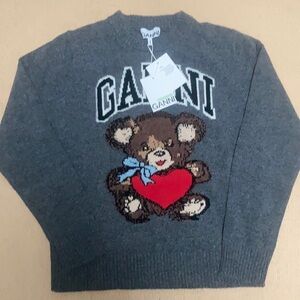 Ganni Women’s Gray Graphic Sweater size Large